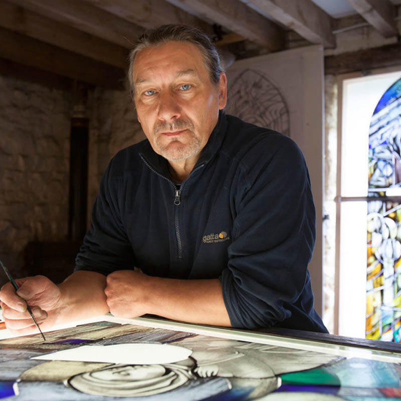 picture of stained glass artist